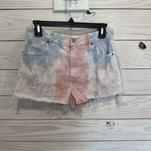 PacSun Tie Dye High Rise Festival Denim Shorts Size 28